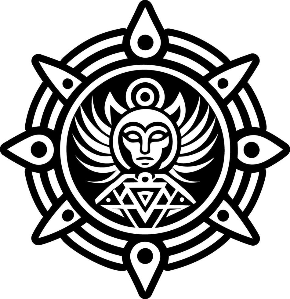 A glyph style icon of earth goddess symbol vector