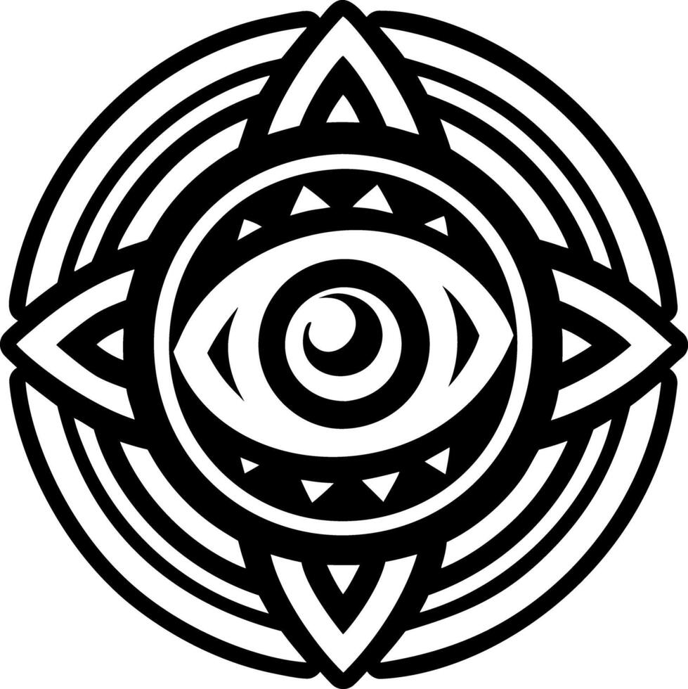 A glyph style icon of spiral eye tattoo vector