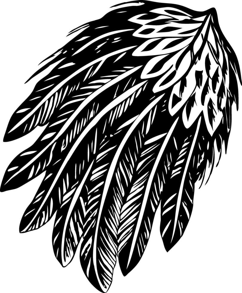 A vintage style illustration showing feathers vector