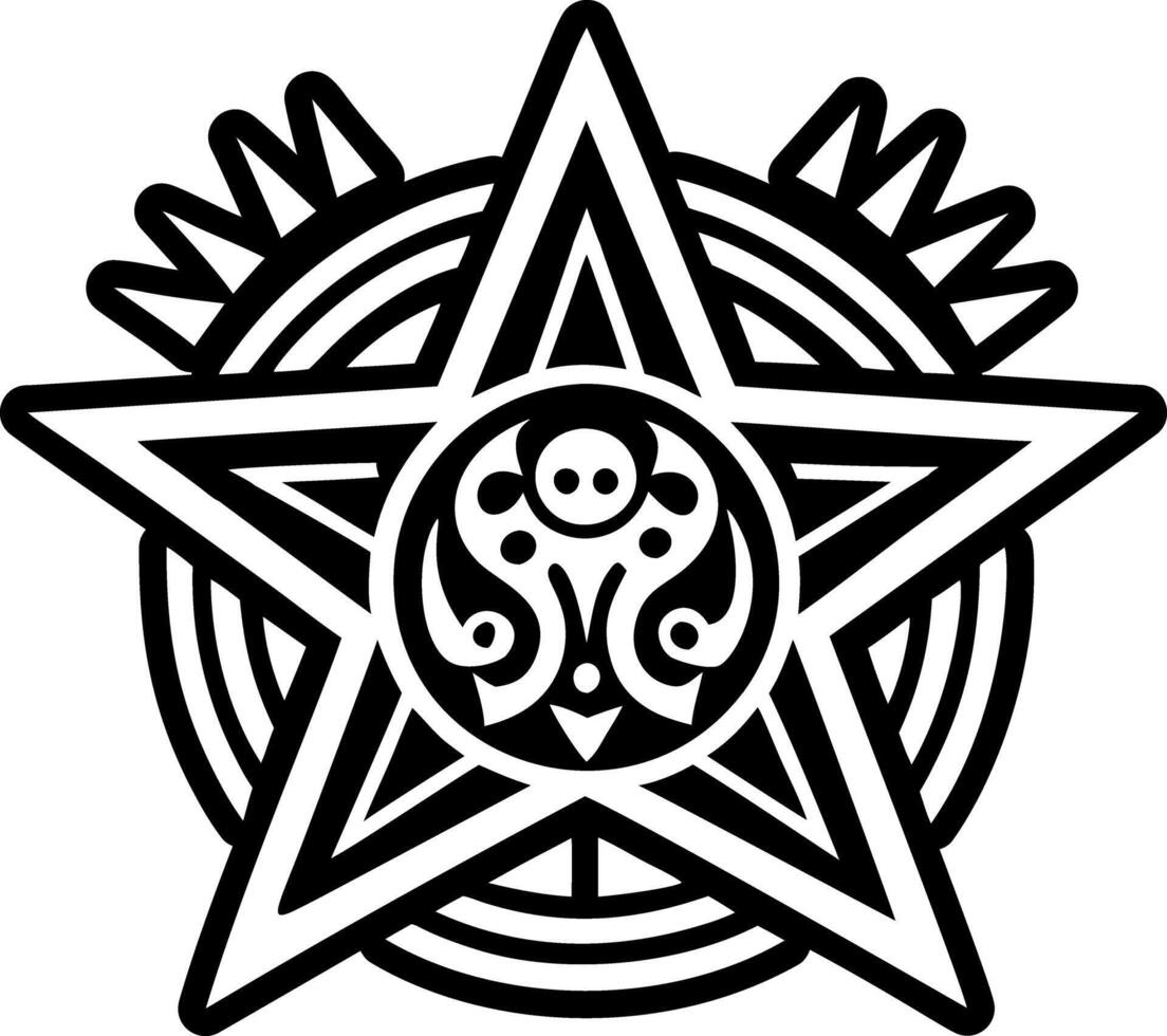 A solid style icon of star tattoo vector