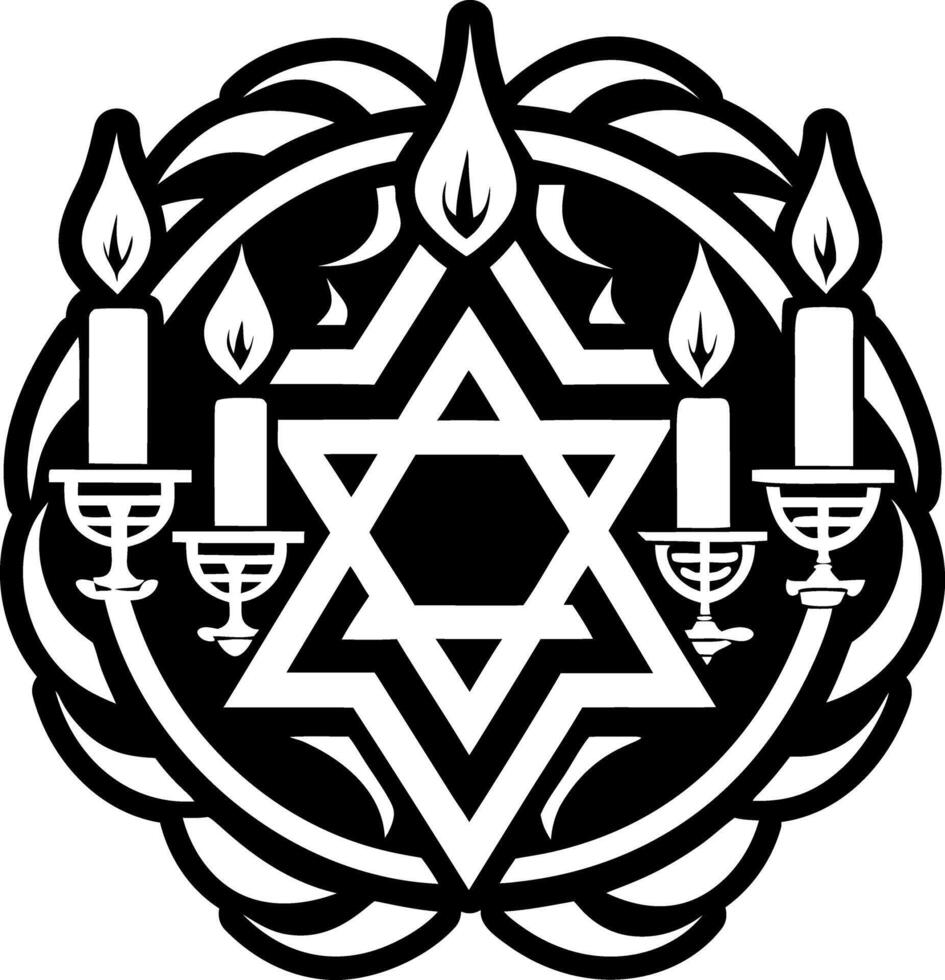 A filled style icon depicting shabbat symbol vector
