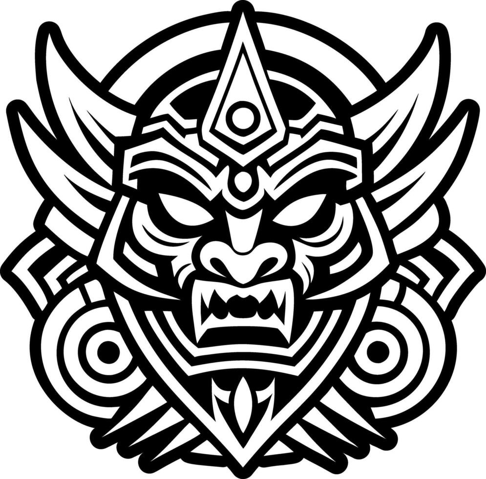 A glyph style icon of temple guardian symbol vector