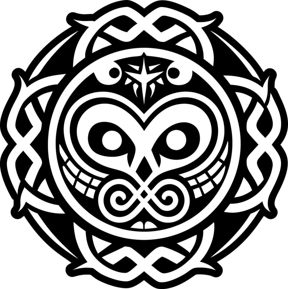 A celtic style design with a circle in the middle vector
