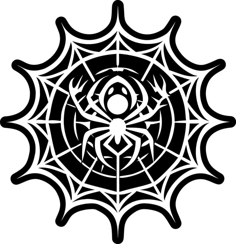 A glyph style icon of spider web tattoo vector