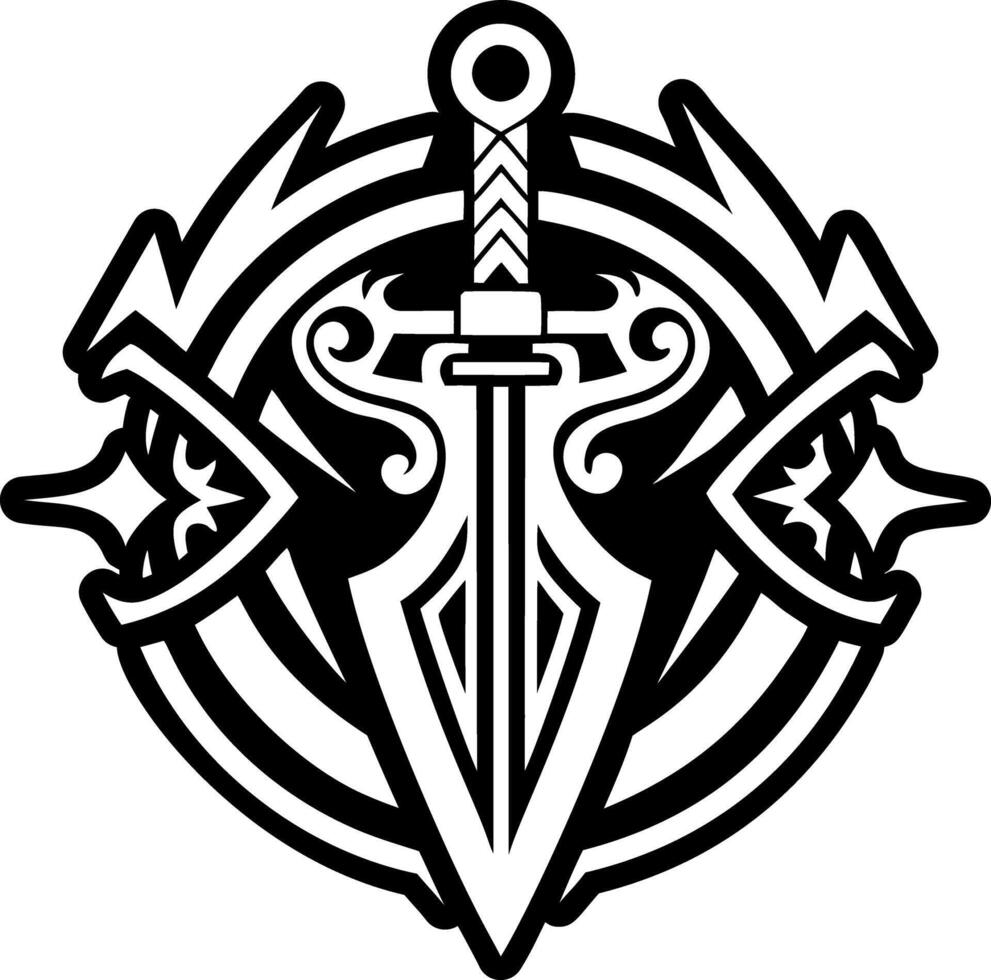 A solid style icon of a dagger tattoo vector