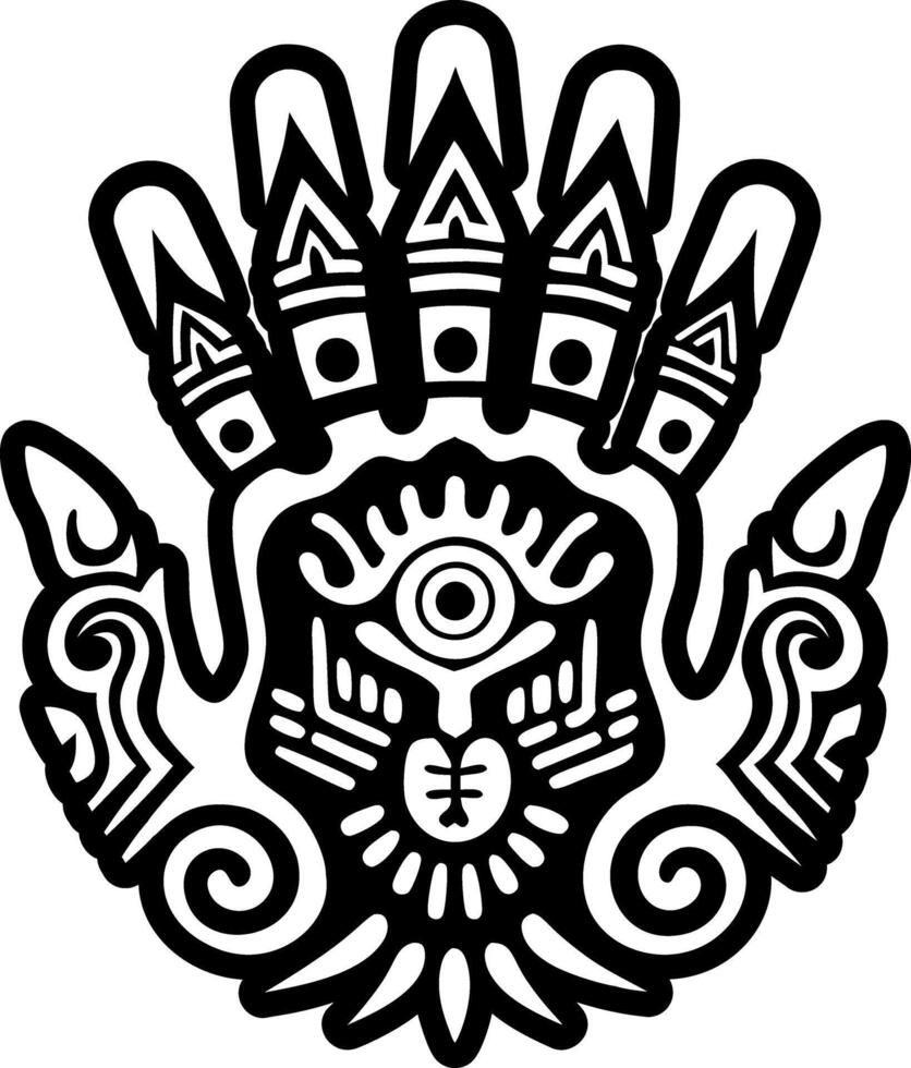 A solid style icon of cave handprint tattoo vector