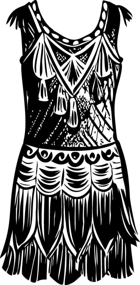 Flapper dress illustration in vintage style vector