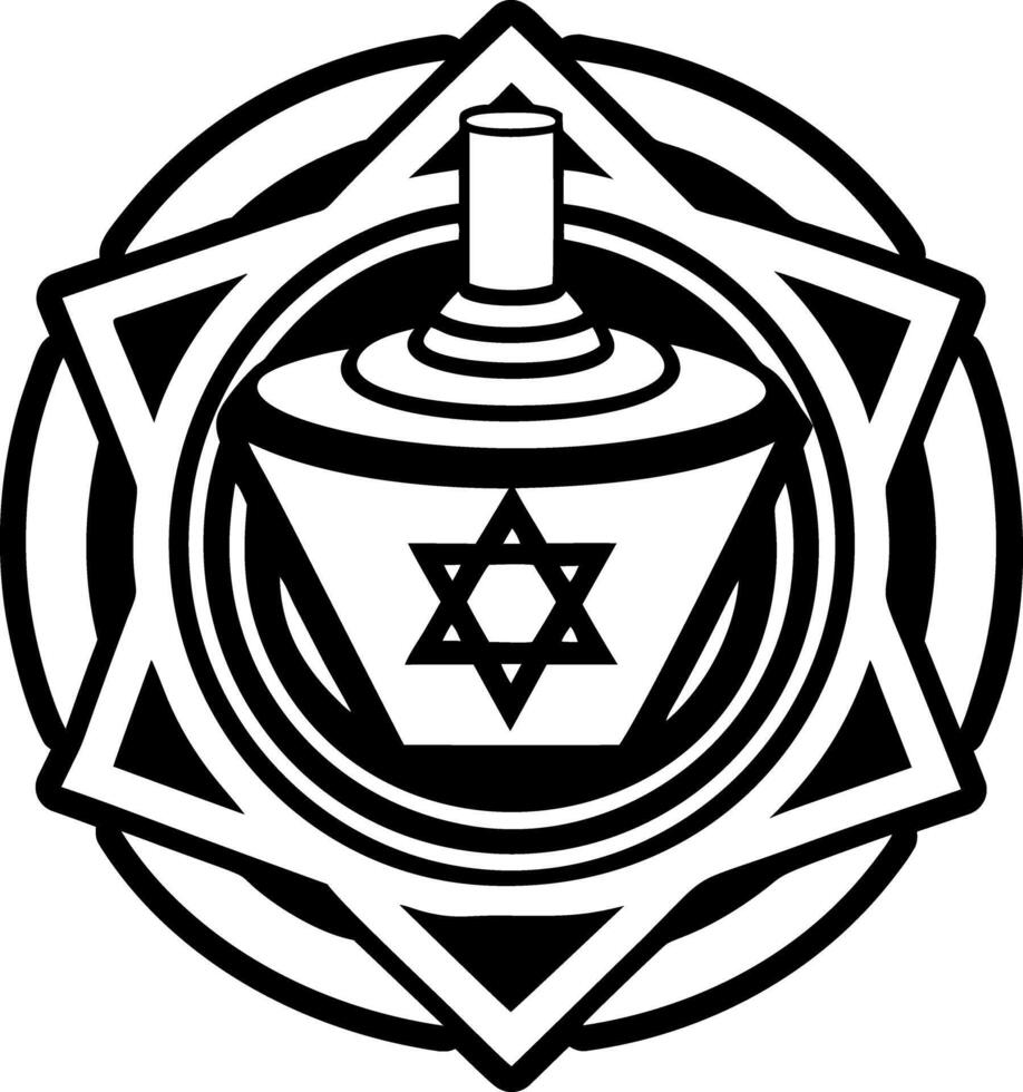 A filled style icon depicting hanukkah vector