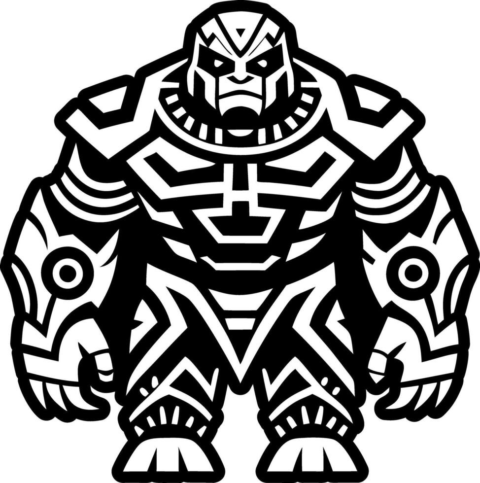 Solid style icon showing a golem figure vector