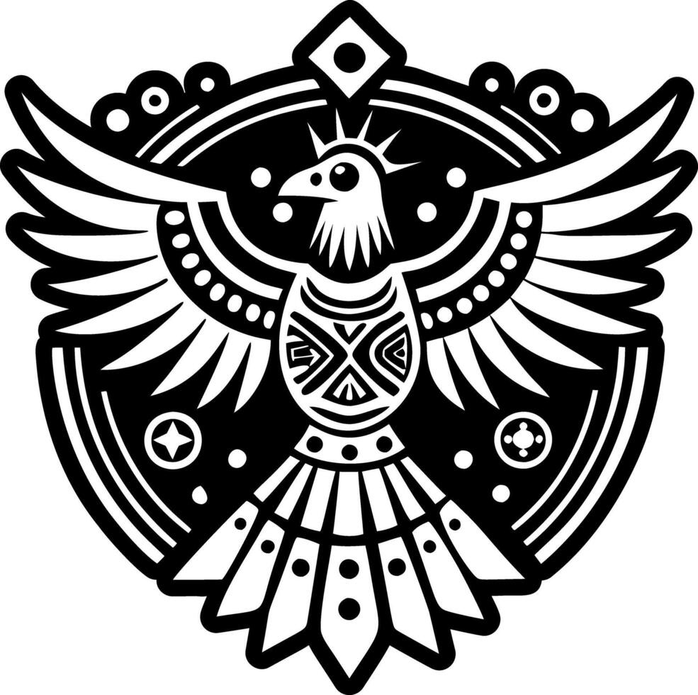 A glyph style icon of cosmic bird tattoo vector