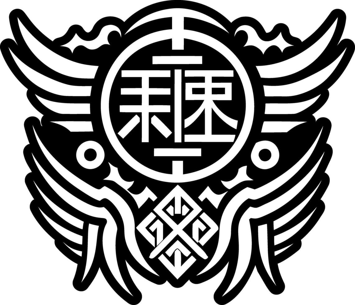 A solid style icon of cosmic wings tattoo vector