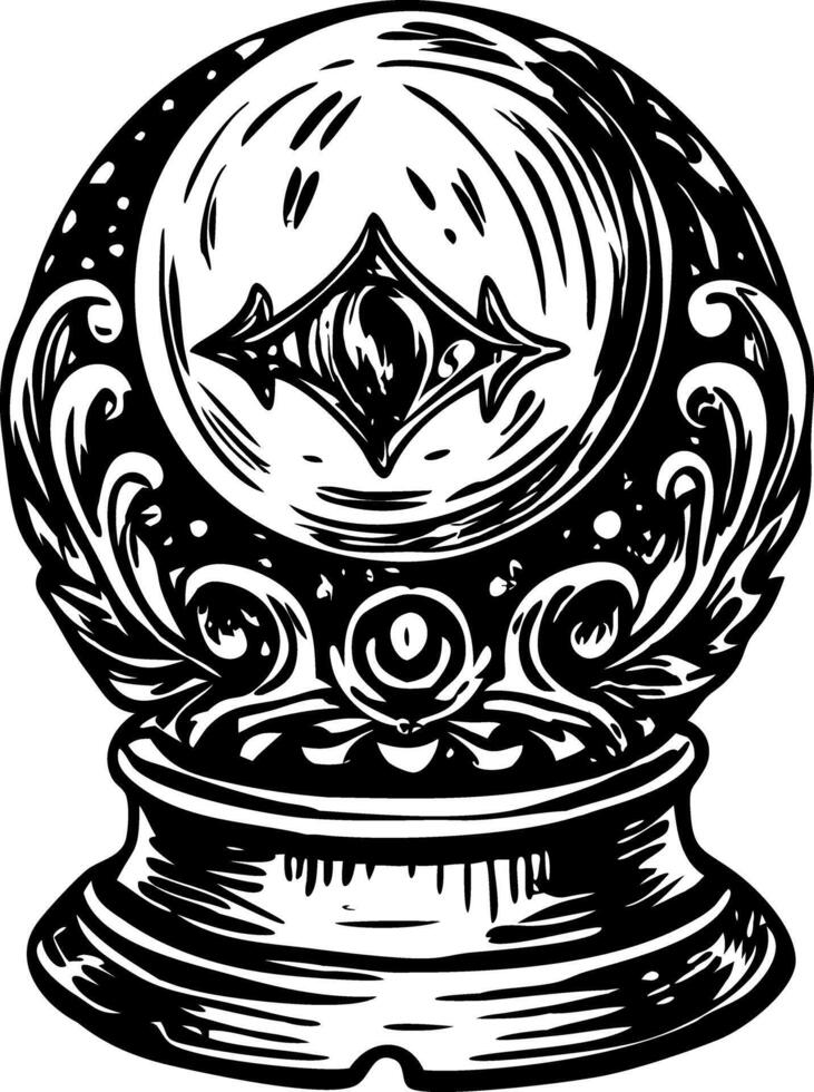 A vintage style illustration of magic crystal vector