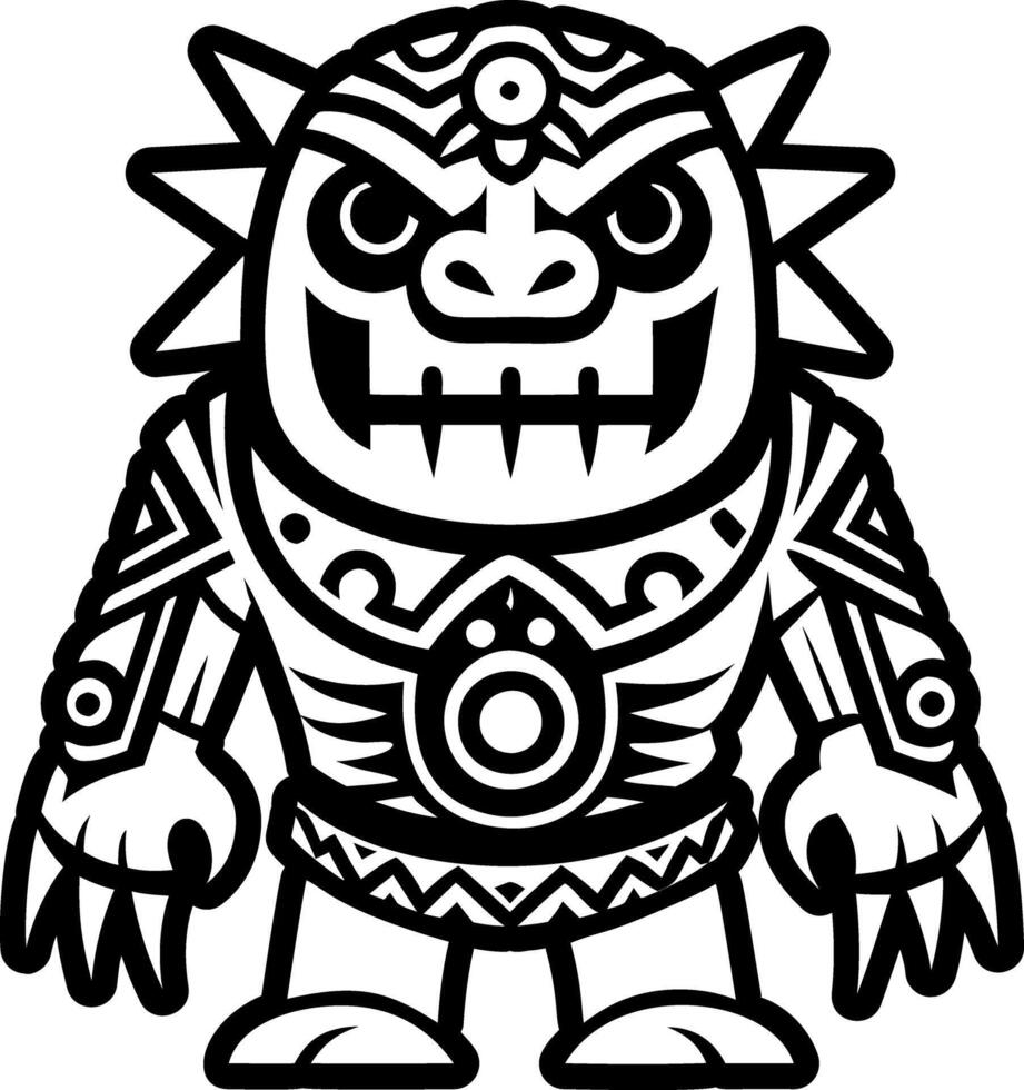 A cartoon character with a large head and a large face vector