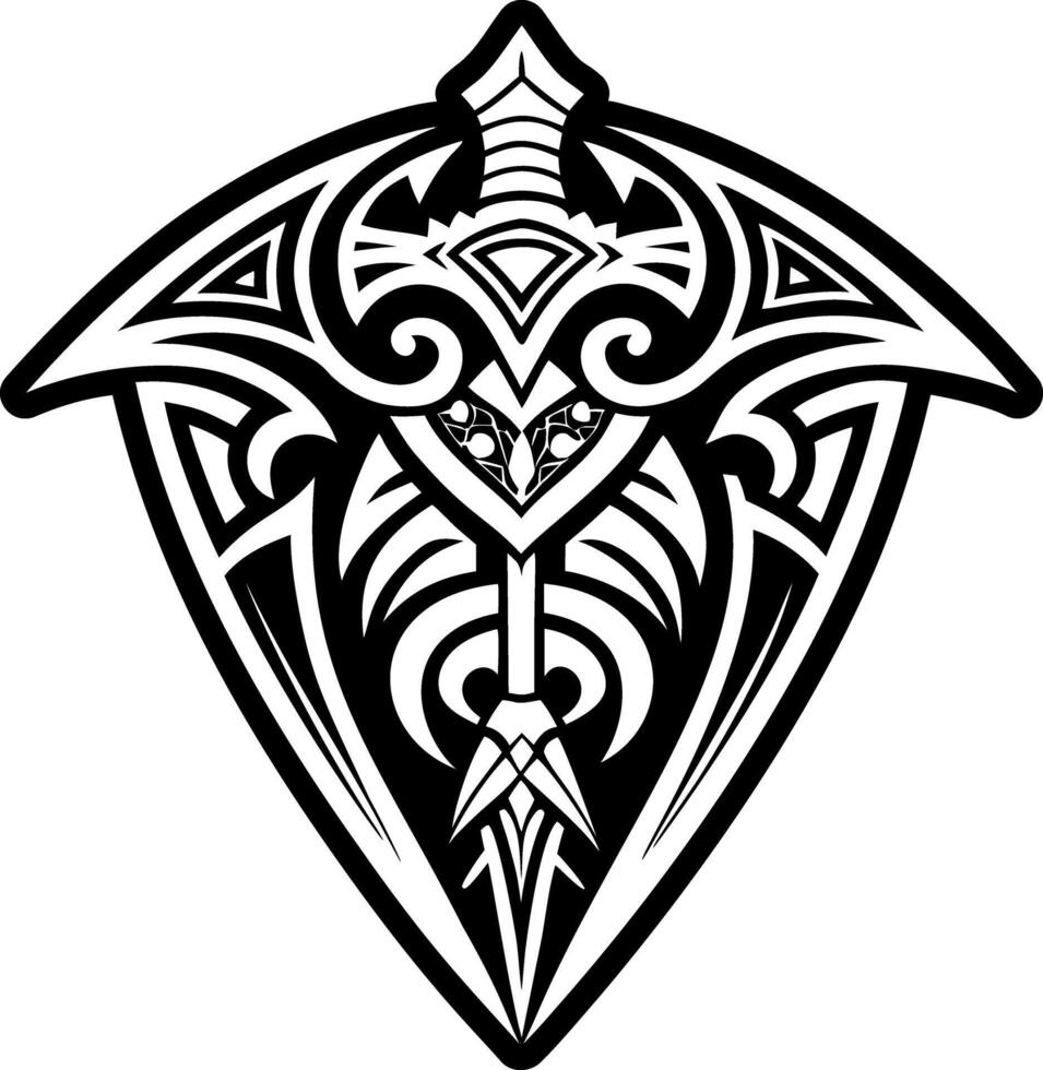 A glyph style icon of tribal arrowhead tattoo vector