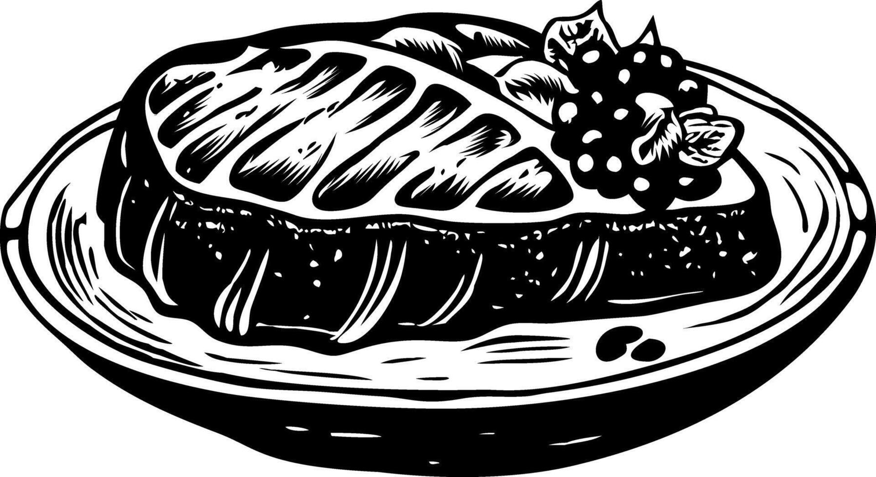 A vintage style illustration of roasted steak vector