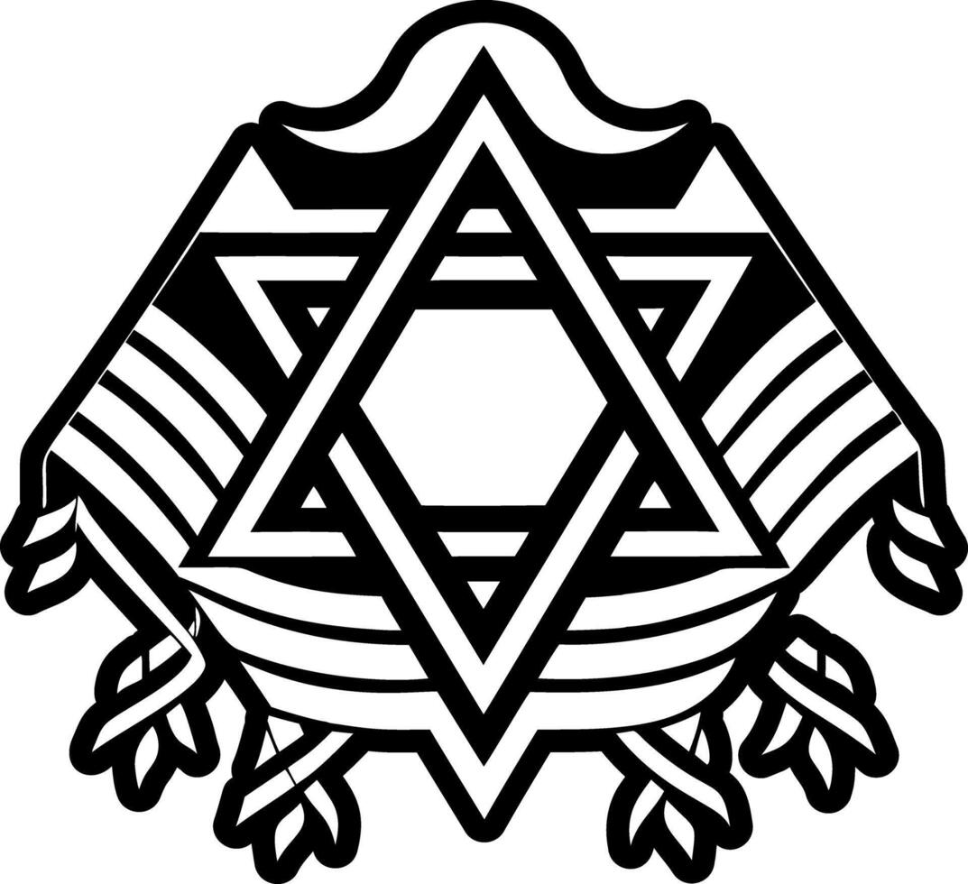 Glyph style icon showing tallit katan fringed garment vector