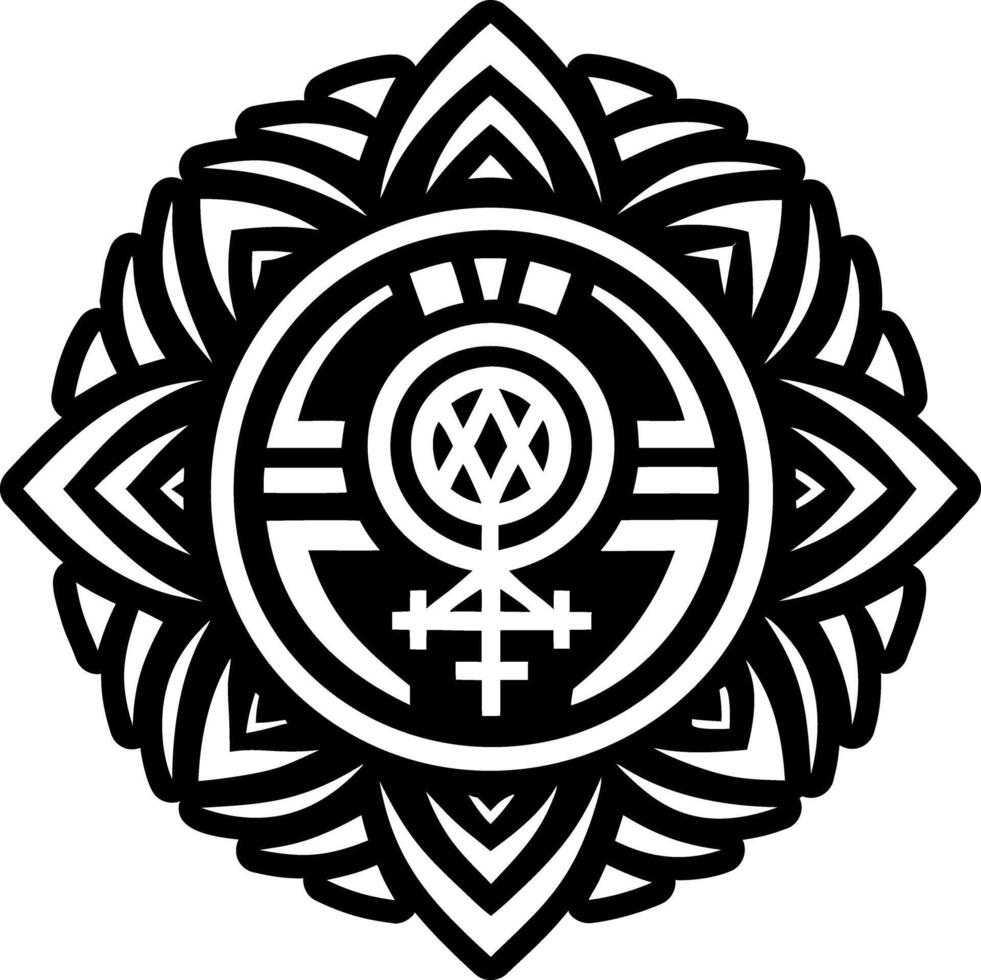 A filled style icon of native tattoo design vector