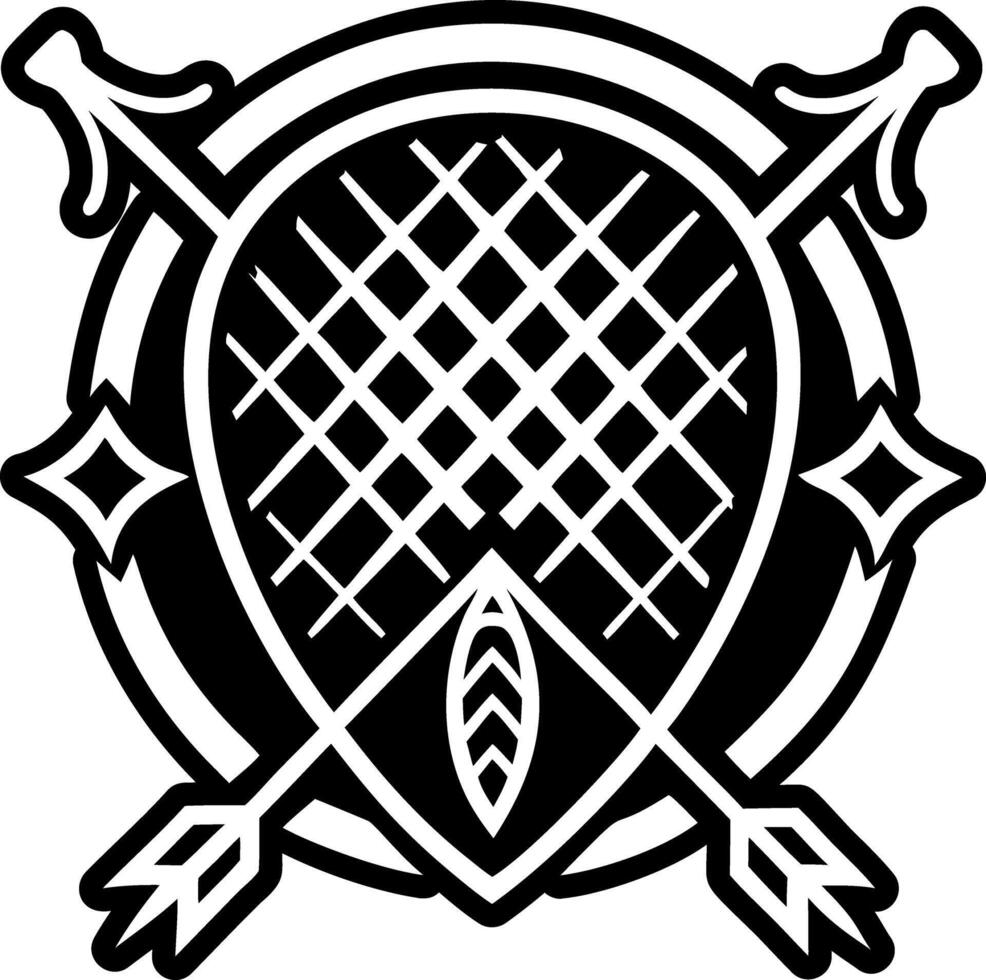 A solid style icon of hunting tattoo vector