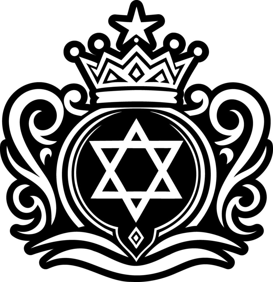 Glyph style icon depicting crown of jewish king vector