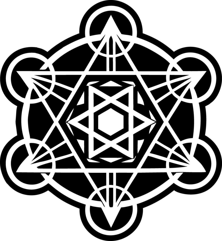 A filled style icon showing angel metatron vector