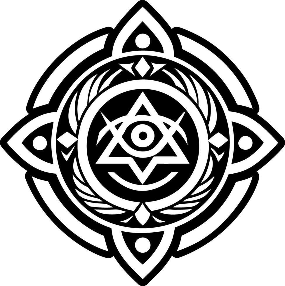 An icon depicting amulet tattoo in glyph style vector