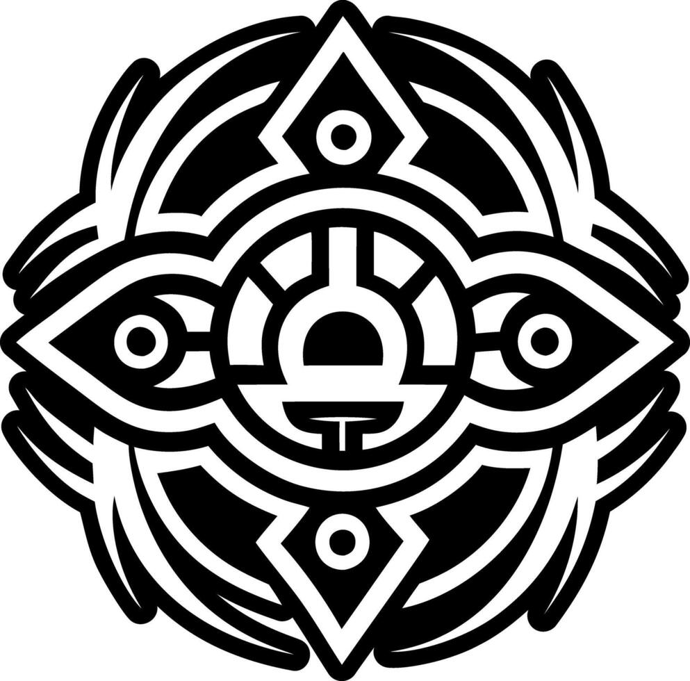 A glyph style icon of native strength tattoo vector