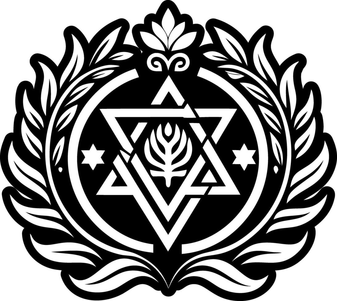 An icon depicting jewish wreath in glyph style vector