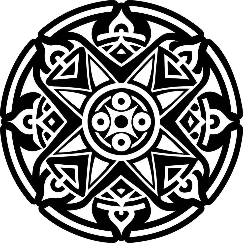 A filled style icon of sacred circle tattoo vector