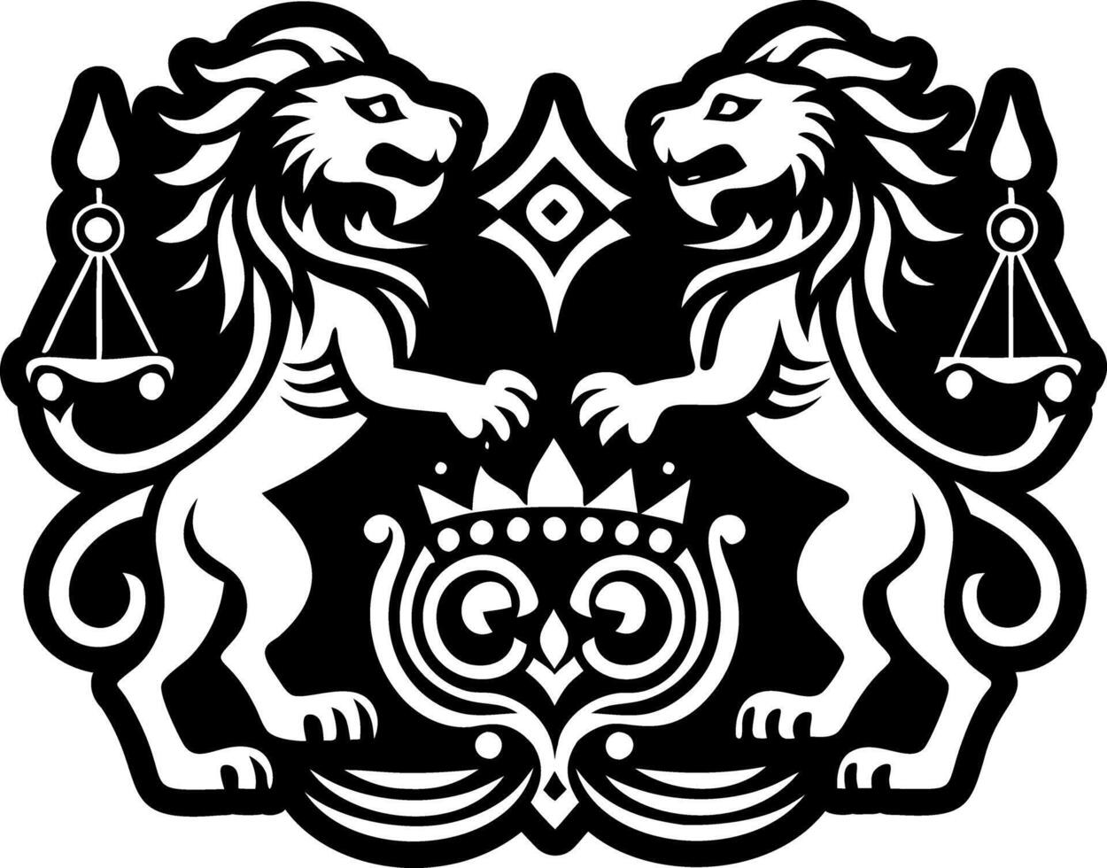 A solid style icon of lion emblem symbol vector