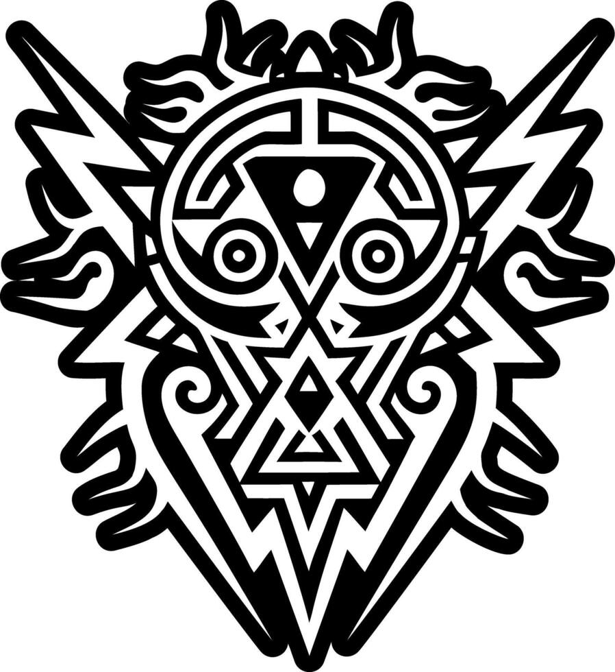 A solid style icon of ancient hieroglyph tattoo vector