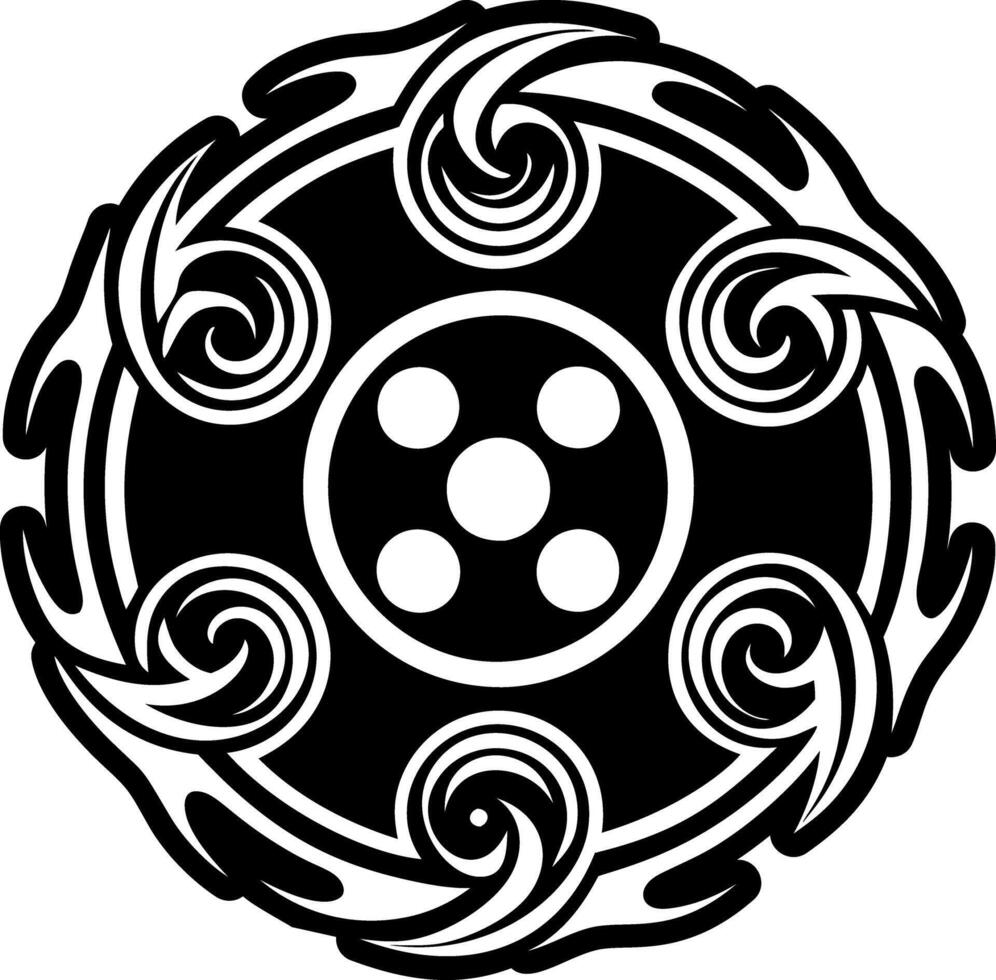 A solid style icon of spirit swirl symbol vector