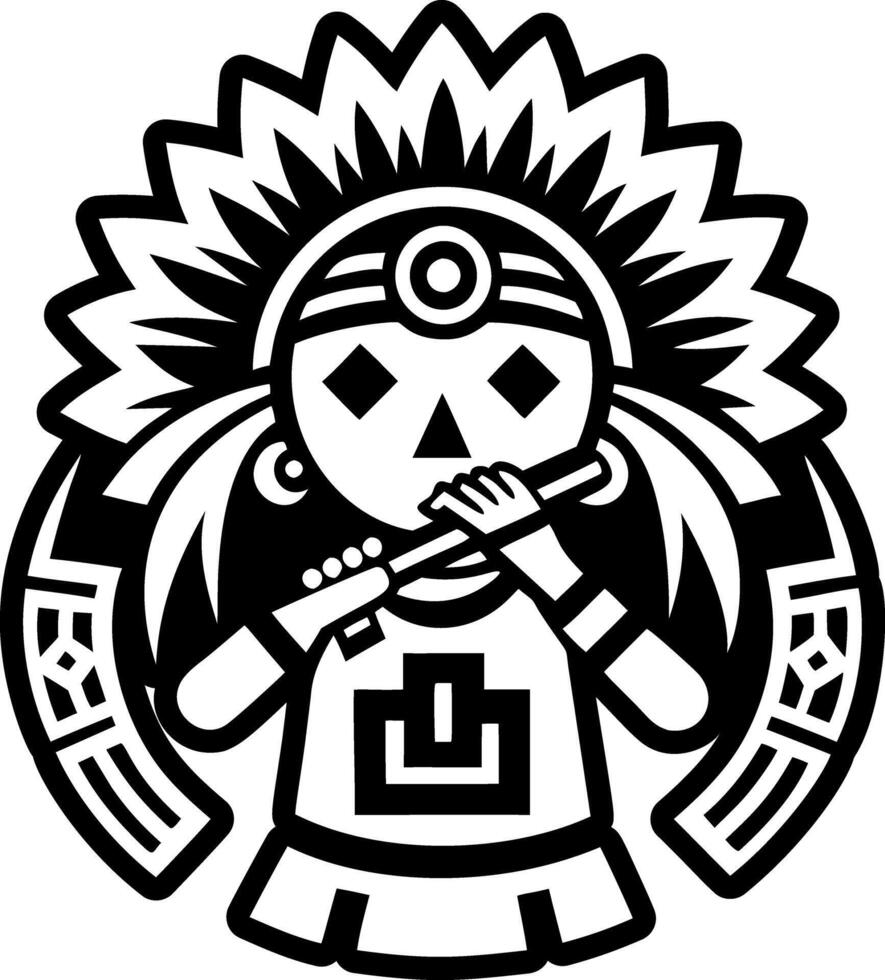 A solid style icon of flute player symbol vector