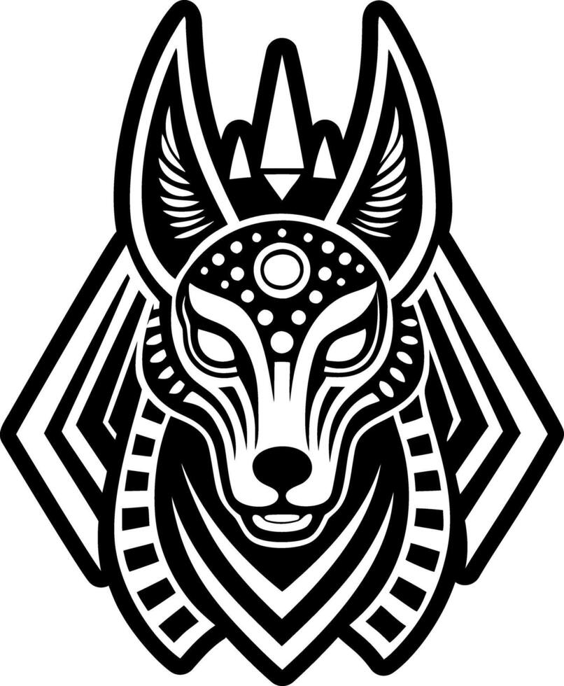 A filled style icon of jackal tattoo vector