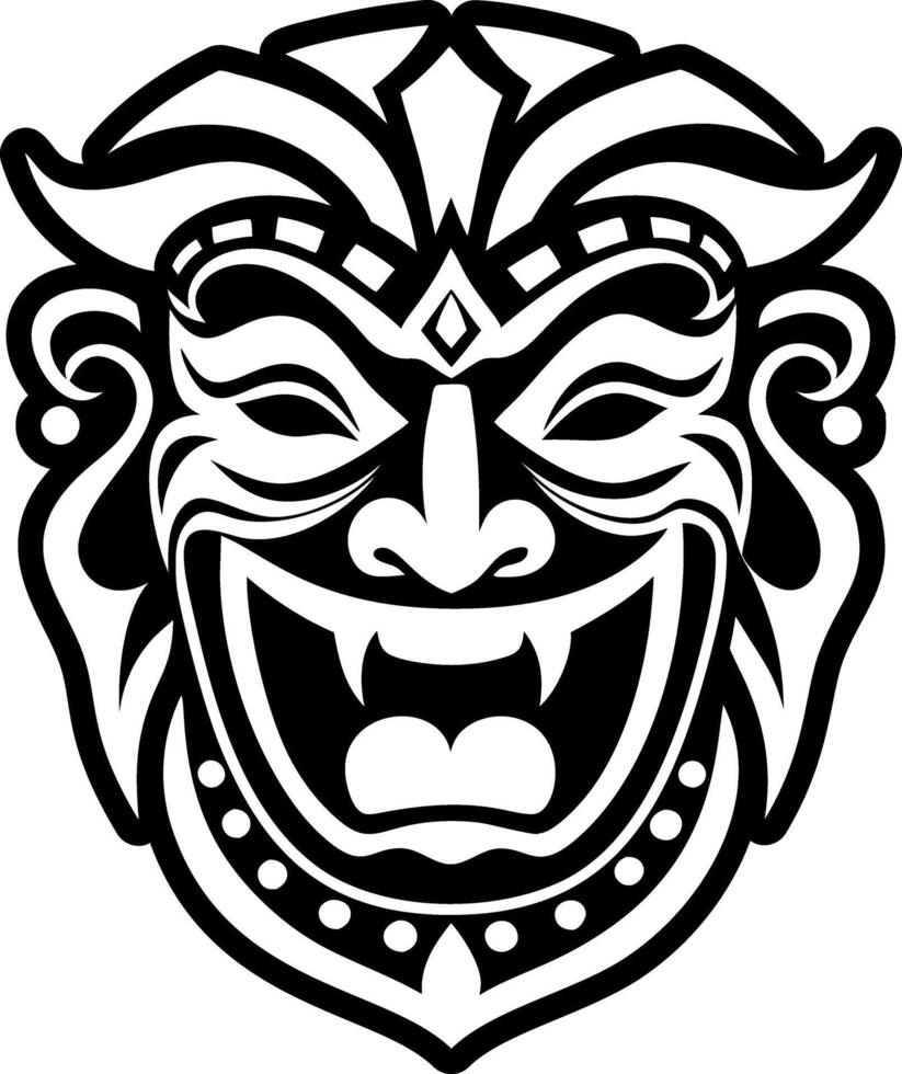 Solid icon showing comedy mask with laughing expression vector