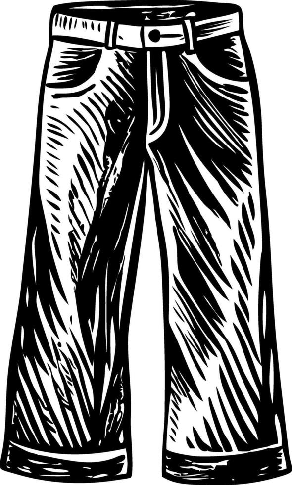 Wide pants illustration in vintage style vector