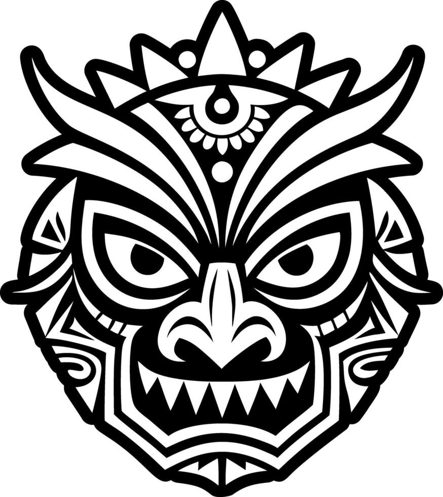 A solid style icon of guardian mask tattoo vector