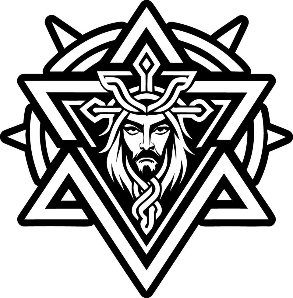 Solid icon showing jewish isaac figure vector