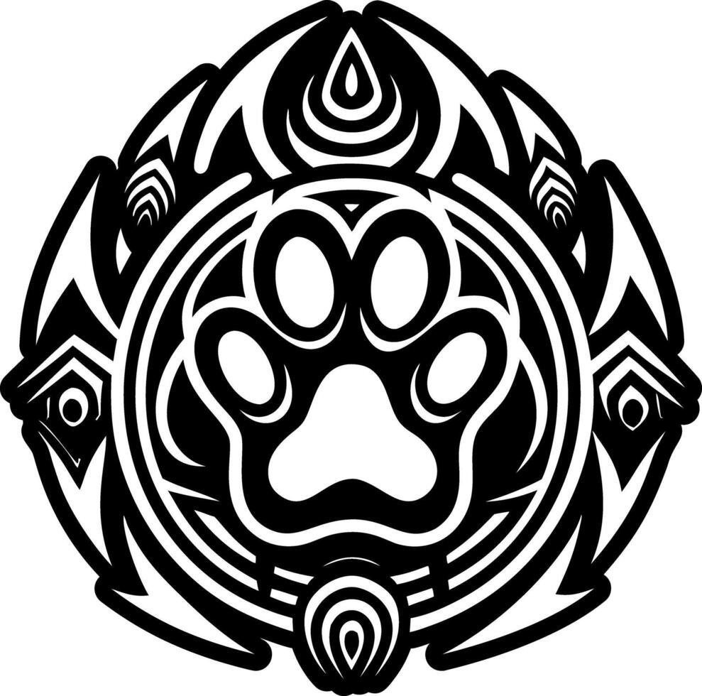 A solid style icon of jaguar paw tattoo vector