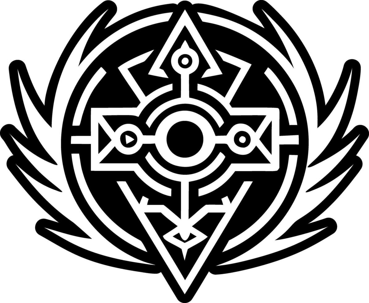 A solid style icon of sacred rune tattoo vector