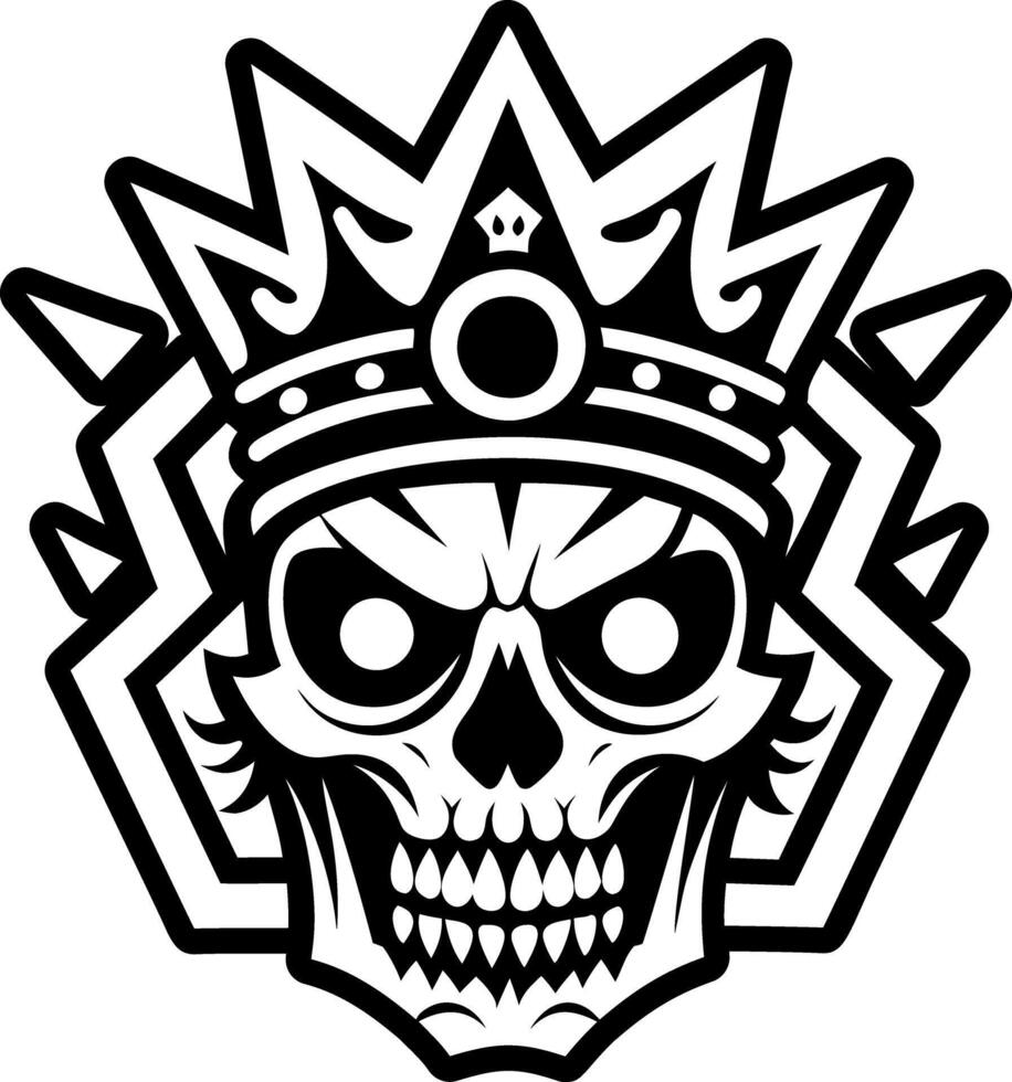 A filled style icon of skull crown symbol vector