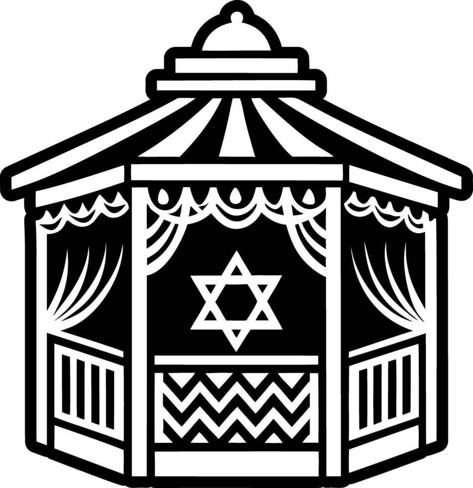 Glyph style icon depicting sukkot booth vector