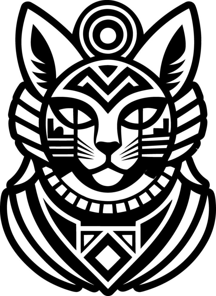 A glyph style icon of bastet cat symbol vector