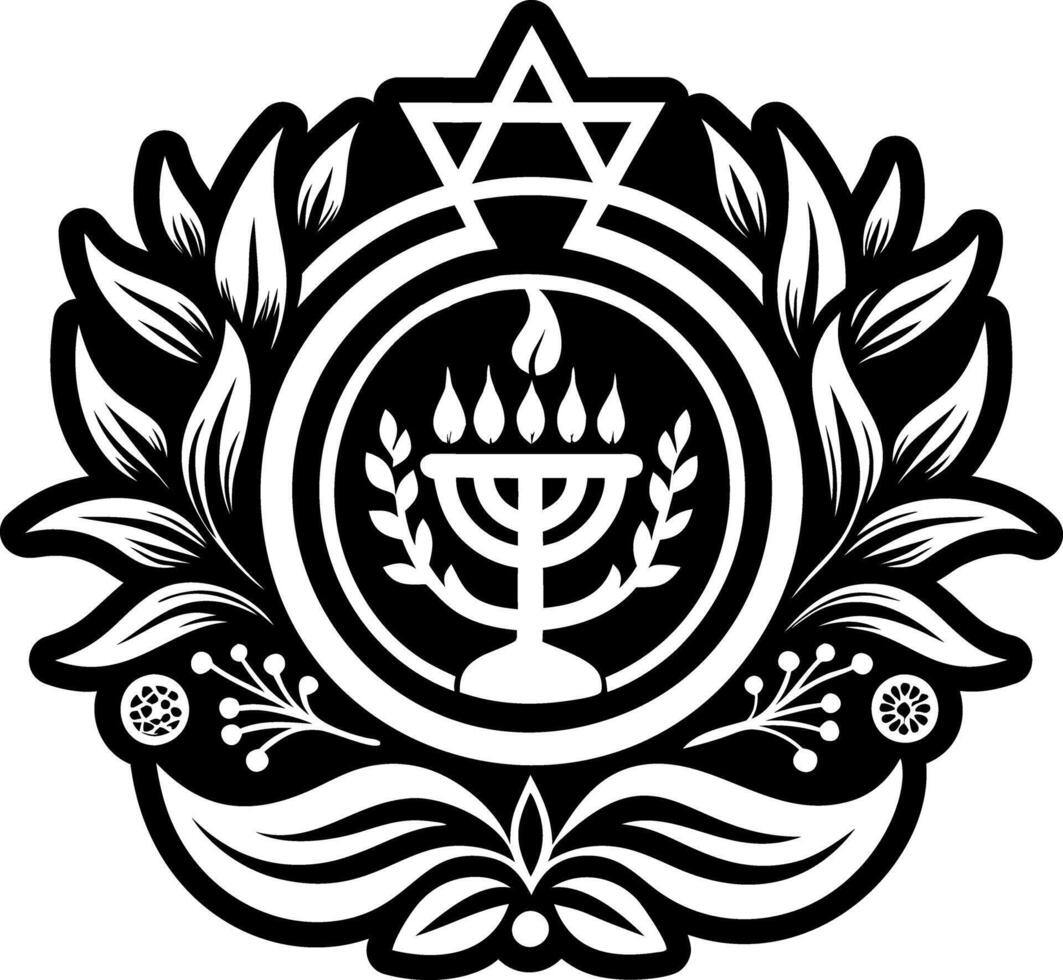 Solid icon depicting hanukkah candle burning vector
