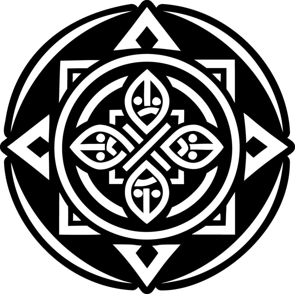 A filled style icon of ancient knot tattoo vector