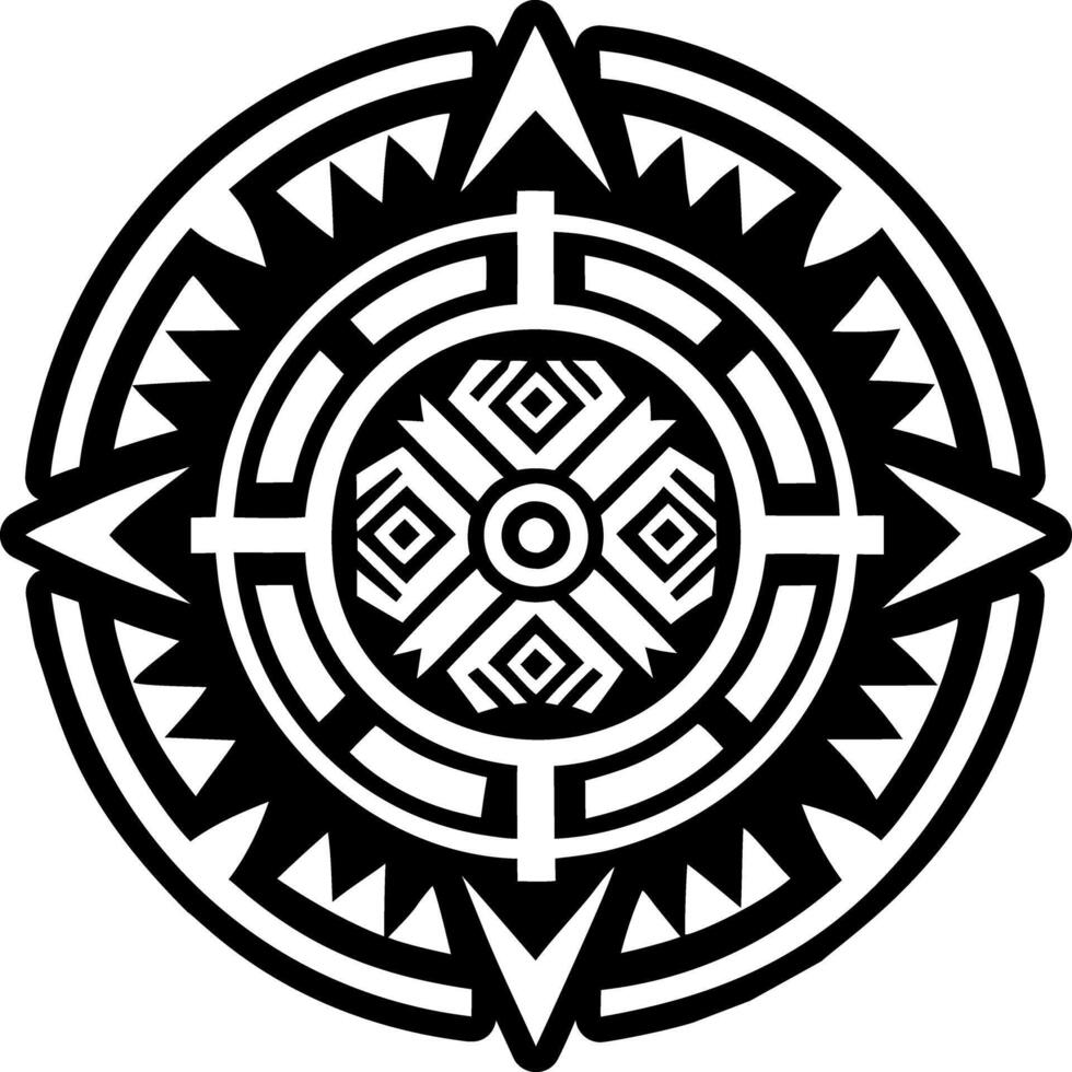 A solid style icon of tribal motif tattoo vector