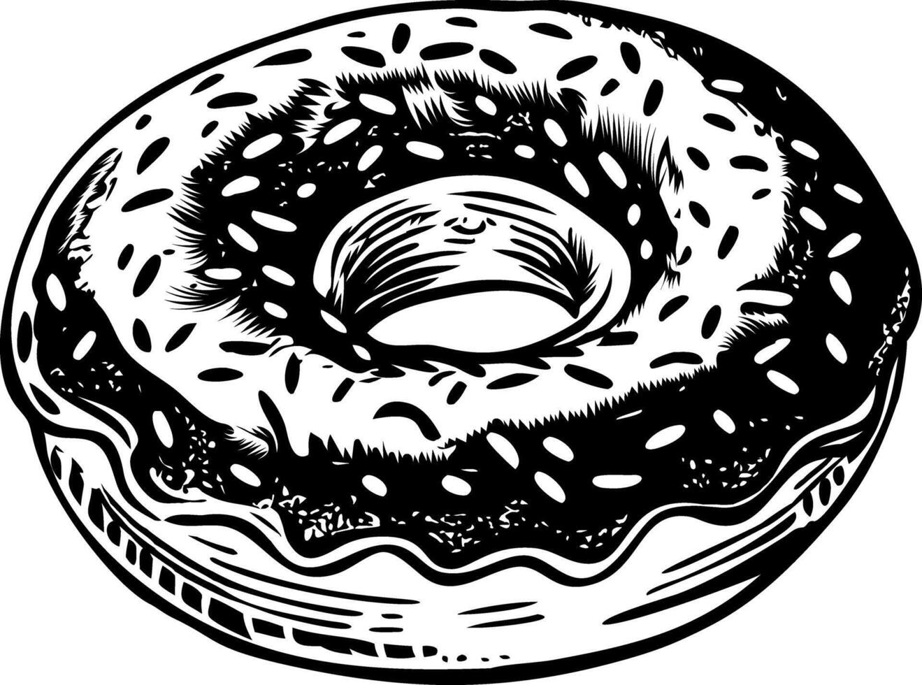 A hand drawn illustration of doughnut vector
