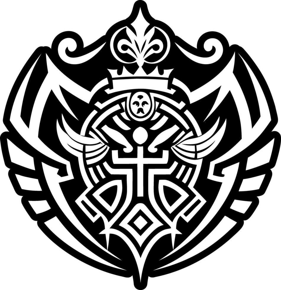 A solid style icon of royal symbol tattoo vector