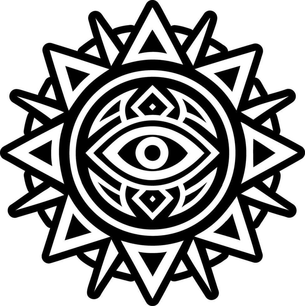 A tribal design with an eye in the center vector