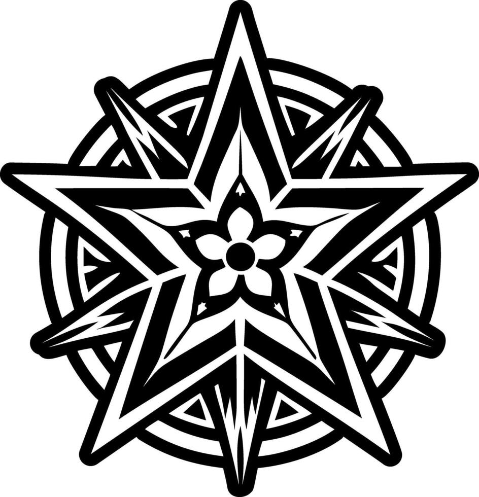 A filled style icon of celestial star tattoo vector
