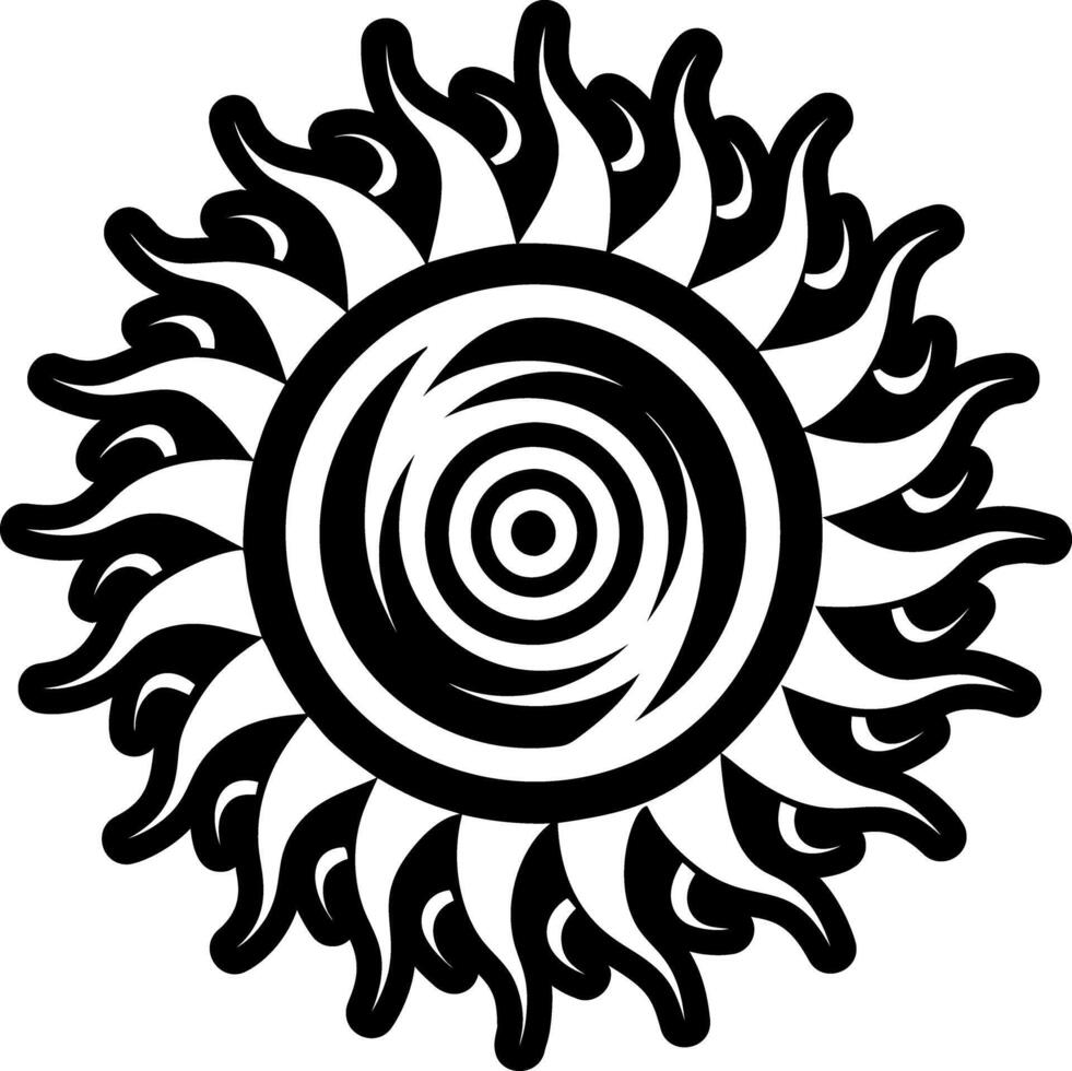 A filled style icon of spiral sun symbol vector